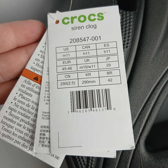 NWT CROCS SIREN Heel Clog Black Size 11 Men (Made Small) - Picture 6 of 8